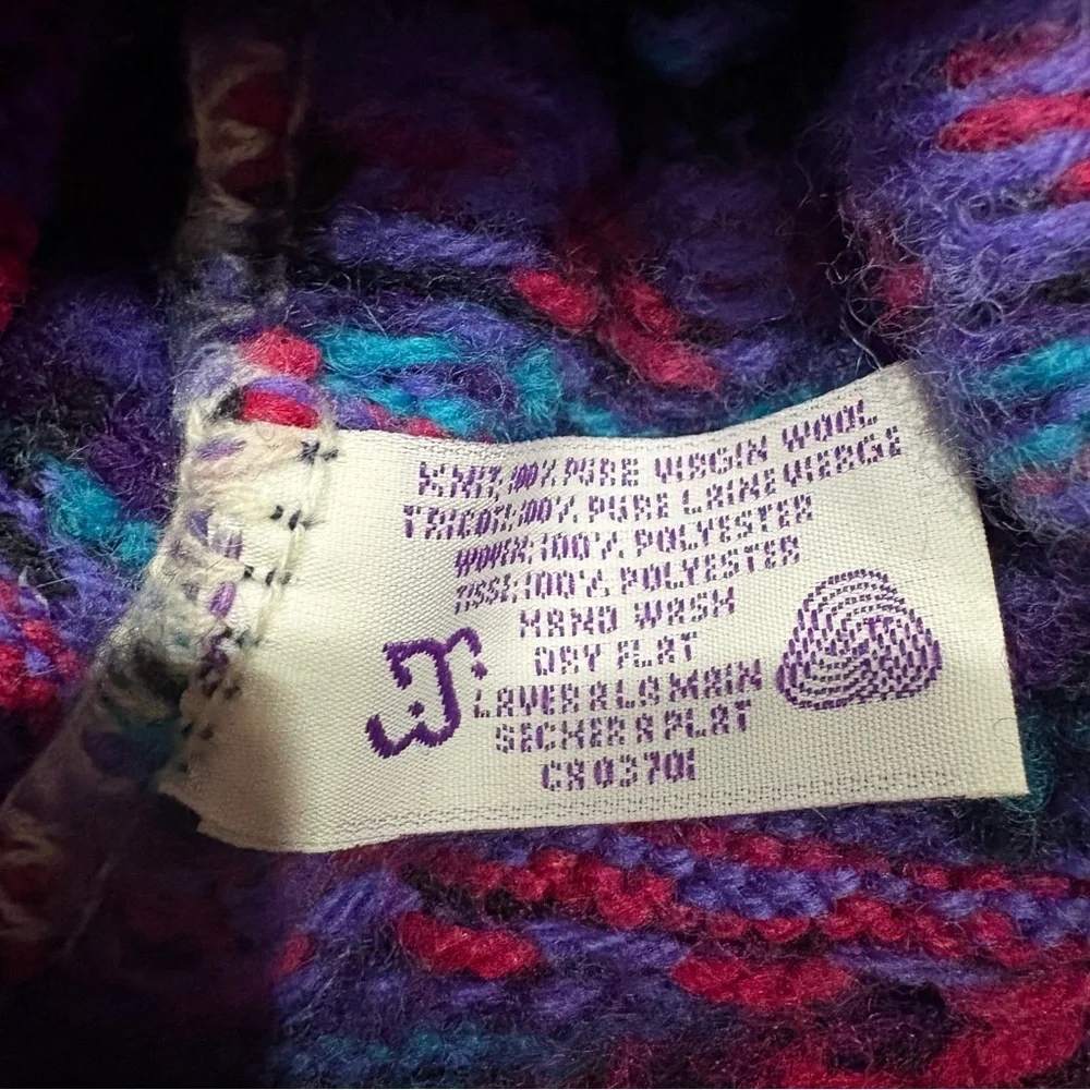 Vtg Merkley Headgear 100% Wool Kids Hat Beanie Knit Fair Isle Multicolor Unisex